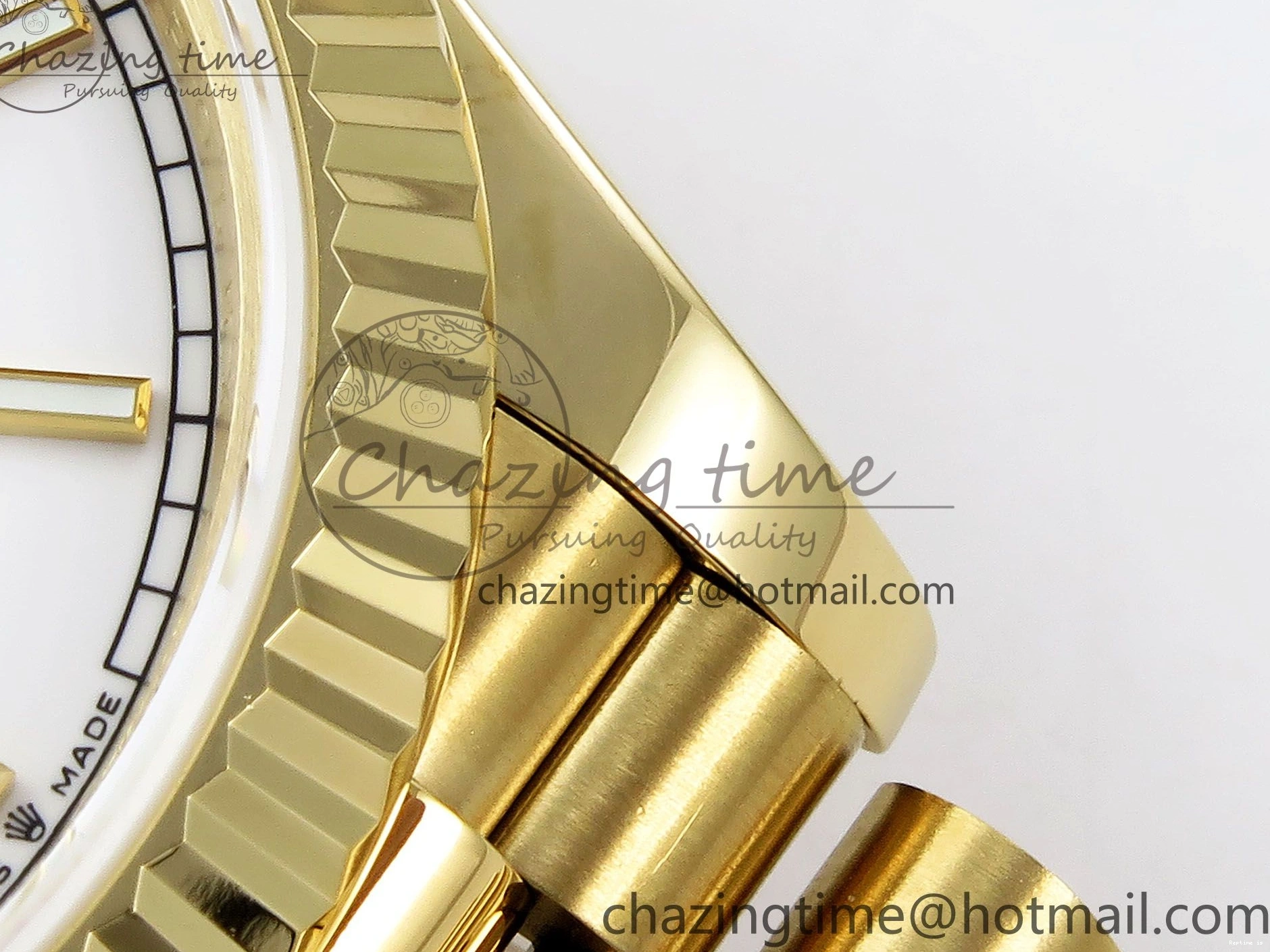 1224 Day Date 40 YG JDF 904L Steel White Stick Dial on President Bracelet VR3255 V3 (Gain Weight) Colorful 1373